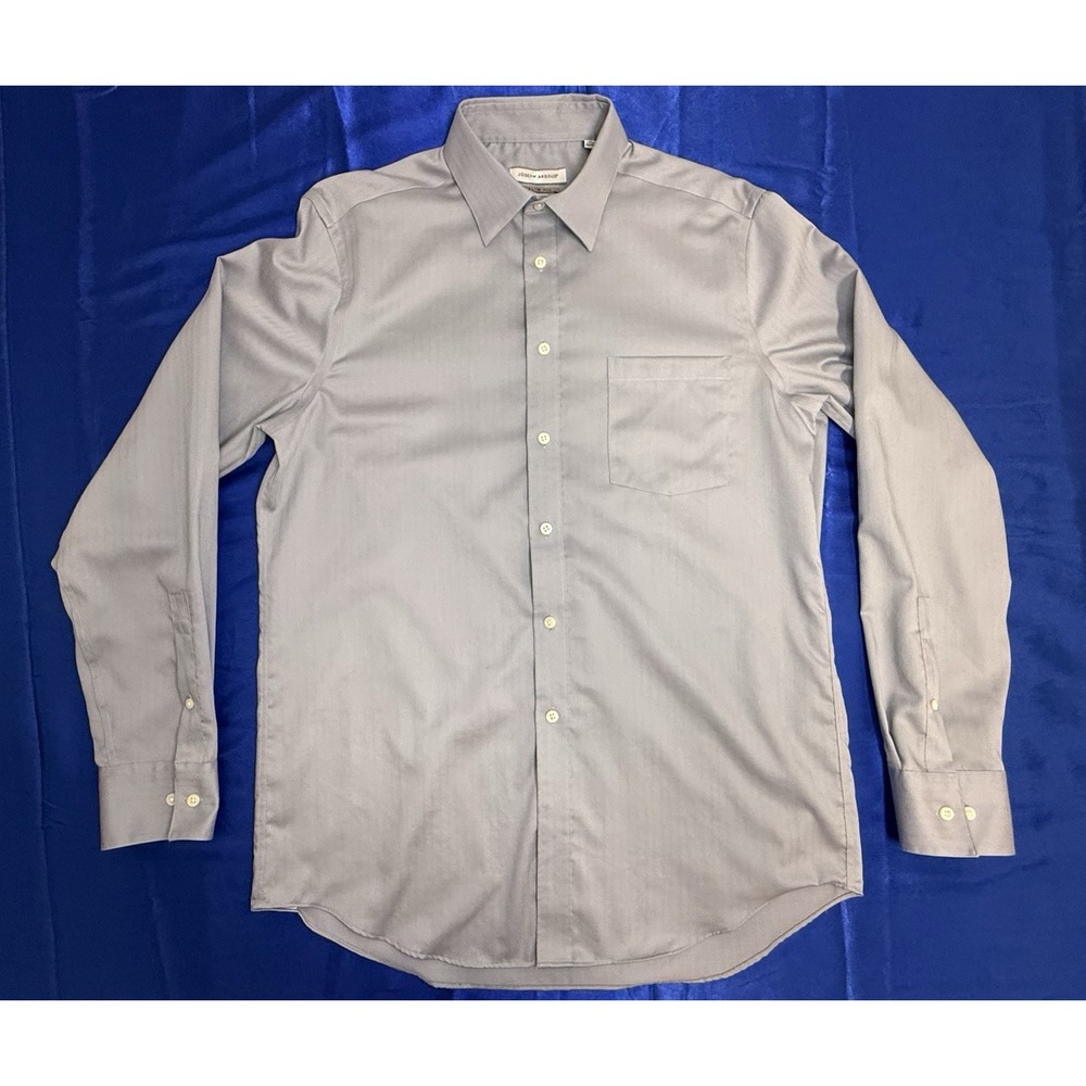 Joseph Abboud Dress Shirt Sz 16 34/35 Gray Slim Fit Non-Iron